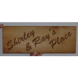 laser engraved red cedar